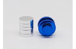 China Shiny Blue Aluminum Perfume Cap FEA15mm Thread Shape supplier