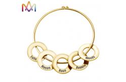 China 10.5g Womens Engraved Bracelets With Round Pendants supplier
