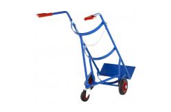 China Powder Coating Propane Cylinder Trolley Oxygen Tank Carrier With Wheels supplier
