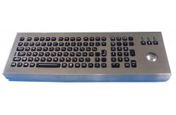 China 106 USB industrial brushed steel Keyboard with laser trackball backlight included supplier