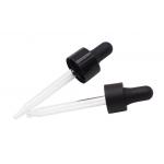 15mm 18mm 24mm Black Glass Dropper Pipette Smooth Plastic Cap For Bottles