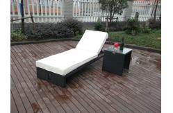 China PE Rattan Sun Lounger , Cane Beach Lounge Chair With Side Table supplier