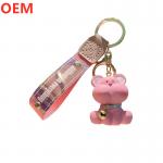 Custom 3d PVC Plastic Cartoon Keychain OEM Design Cute Mini Plastic Keychain for sale