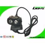 Dual Beam LED Mining Cap Lights 15000lux 10.4Ah Panasonic Battery Antistatic Matetial for sale