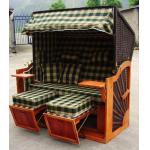 All Weather Waterproof Roofed Wicker Beach Chair With Two Seat for sale