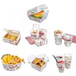 Eco-friendly Custom Logo Fast Food Boxes Cardboard for Hamburgers Fries  Chicken