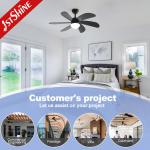 Pull Chain Style 42 Inch LED Ceiling Fan With 6 Balck MDF Blades