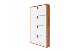 China Home 4 Layers Metal Shoe Storage Cabinet Simply Double Colror supplier