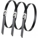 Flexible Self Locking Stainless Steel Zip Tie with PVC Coating and Flameproof Rating for sale