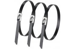 China Flexible Self Locking Stainless Steel Zip Tie with PVC Coating and Flameproof Rating supplier