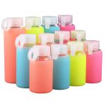 Protective Silicone Sleeve Glass Water Bottle For Outdoor Sports Eco Friendly for sale