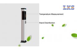 China Non Contact Temperature Monitoring Kiosk Hand Disinfection Face Recognition All In One supplier