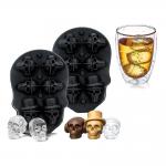 MHC 3D Cranial Shape Skull Ice Molds For Whiskey Tray With Non-Spill Lid for sale