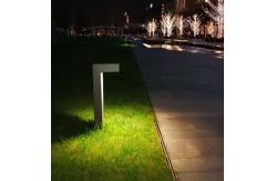 China Black Square Solar Pathway Bollard Light Rustproof For Yard Patio supplier