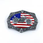 Men'S Fashion Custom Made Belt Buckles Motor Cycle Style Sheriff Belt Buckle Antique Silver Metal for sale