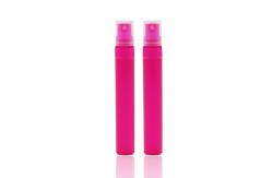 China Light Rose Red Empty Refillable Plastic Spray Bottles With Clear Half Cap supplier