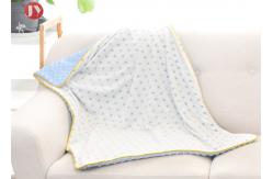China Print Cotton Bamboo Baby Blankets , Double Layer Muslin Blanket With Dot Fleece Backing supplier