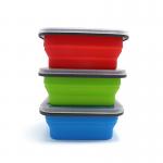 Rectangle Collapsible Silicone Bento Box For Kids for sale