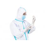 White Microporous Medical Scrub Suits Disposable Coverall With Hood Anti Virus Suits for sale