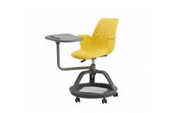 China Steel Frame Training Room Tables And Chairs H680*W450*D400mm With Writing Tablet supplier