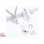 Hiphop Double Layer Key Lock Engraved Mens Chain Necklace