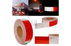 China Red And White Micro Prismatic 50mm Width Reflective Tape Sticker For Car supplier