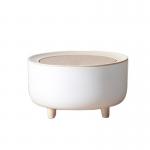 Creative Cute Mini Small Coffee Table Countertop Bedroom with Lid Wood Grain Paper Basket Desktop Trash Can for sale