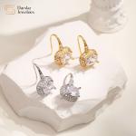 Geometric Cubic Zirconia Ear Buckle 18k Gold Plated Diamond Earrings Women Jewelry for sale