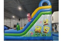 China Customized PVC Inflatable Dry Slides SpongeBob Square Pants Inflatable Castle For Kids supplier