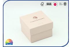 China Matte Print Cubic Pink Paper Box Necklace Gift Package With Lid supplier
