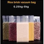 Gravure Printing Food Rice Packaging Vacuum Plastic 1Kg 2Kg 5Kg 10Kg Pe Heat Seal Bag With Handle for sale
