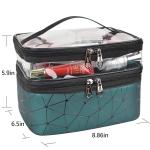 Hot sell cosmetic bag with 2 layer for double zippers