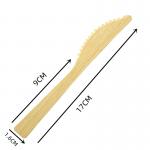 Biodegradable Disposable Bamboo Cutlery Knives Individually Wrapped 17CM for sale