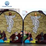Window Door Skylight Decorative Colored Glass Art Religious Pattern for sale