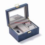 Custom Cardboard Paper Jewelry Boxes Ring Necklace Luxury Jewelry Box With Mirror for sale