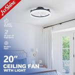 Enclose Bladeless LED Ceiling Fan With Dimmable Led Light White Modern For Study Room for sale