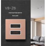 Aluminum Frame Metal Tact Switch Rose Gold Color Controlling Lamp Wall Switch for sale
