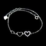 Fashion Design 925 Silver Jewelry Cubic Zirconia Bracelet With Heart for sale