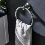 Wall Mount SUS304 Bathroom Hand Towel Ring Satin Finish Brushed Chrome Hand Towel Ring for sale