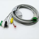 Round 6 Pin  98ME01AA054 Monitor ECG Cable 5 Leads Grabber Ends for sale