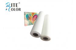 China Glossy Inkjet Cotton Canvas Roll , 400gsm White Silky Digital Printing Canvas supplier