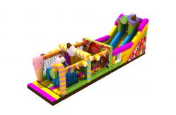 China Candy 0.55mm Pvc Tarpaulin Inflatable Obstacle Courses supplier