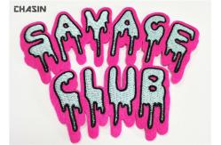 China Fashion Iron On Varsity Letter Patches Bright Color  For Savage Club supplier