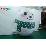 Customized Inflatable Holiday Decorations White Polar Bear Model With Printing