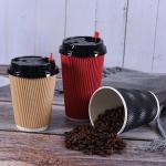 Non Spill 12oz Disposable Paper Coffee Cups With Lids Logo for sale