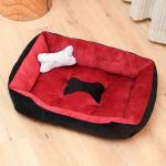 Washable Soft Warm Pet Calming Beds PP Cotton Square Dog Bed Cushion XXS-XXL for sale