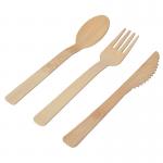 Knives Fork Spoons Bamboo Flatware Wooden Compostable Silverware Disposable for sale