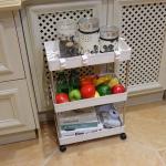 Movable Vegetable Stainless Storage Cart , Slim Rolling Bathroom Storage Carts for sale