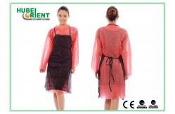 China Disposable Polypropylene Nonwoven Apron With Thin Ties For Adults supplier