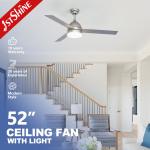 Sliver Dimming DC Motor 220V Modern LED Ceiling Fan Mute 6 Speeds for sale